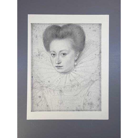 Francois Quesnel, Noblewoman, Drawing, Print, Bookplate, Art, ~ 240623-WH 595 - Picture 2 of 3